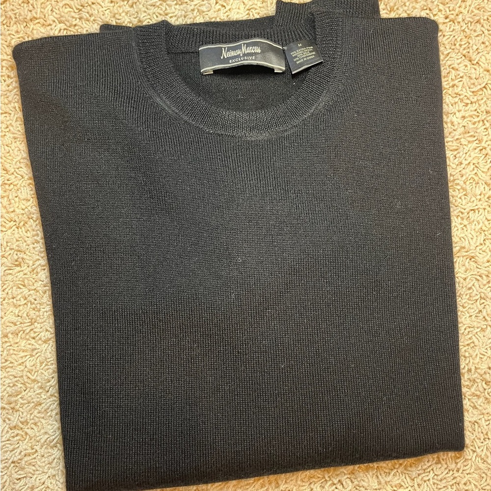 Neiman Marcus Charcoal Crewneck Sweater
